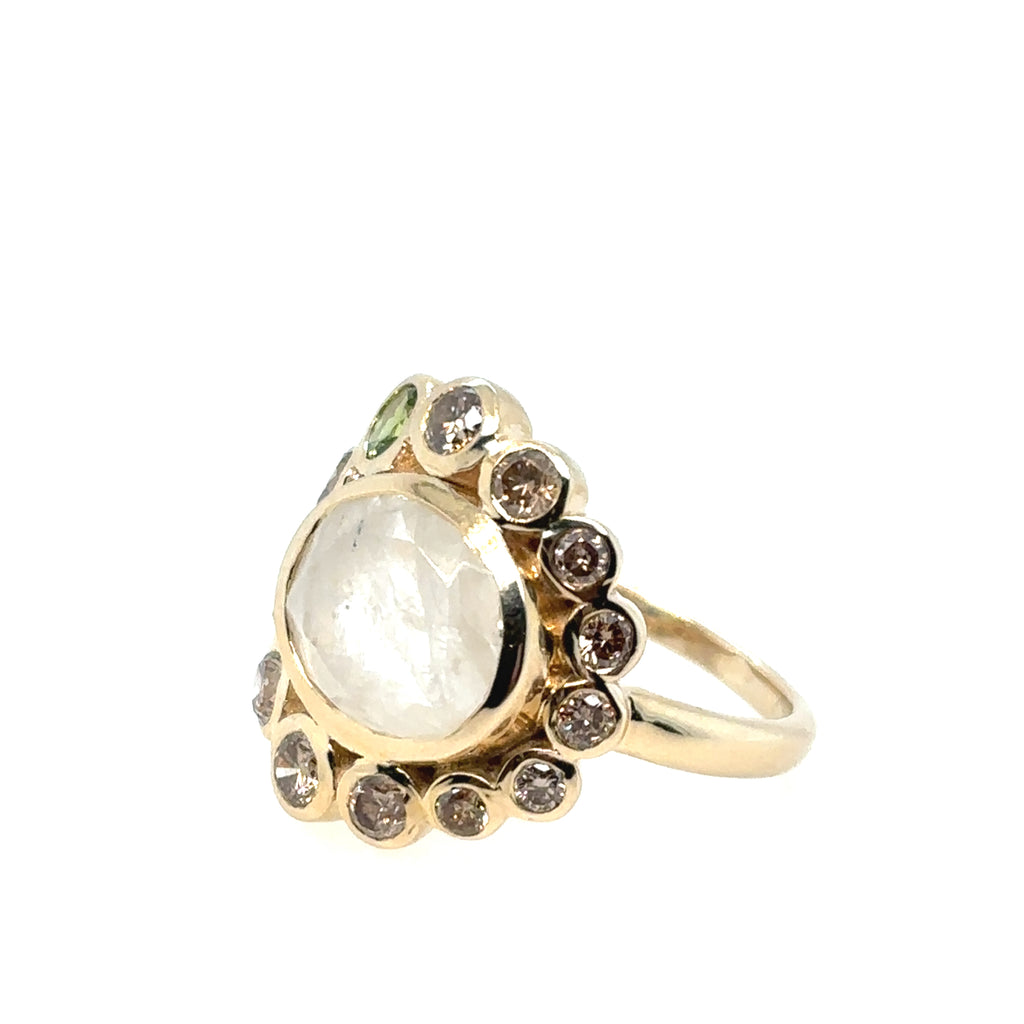 Pascale Monvoisin 9KT JASMINE Moonstone and Diamond Ring