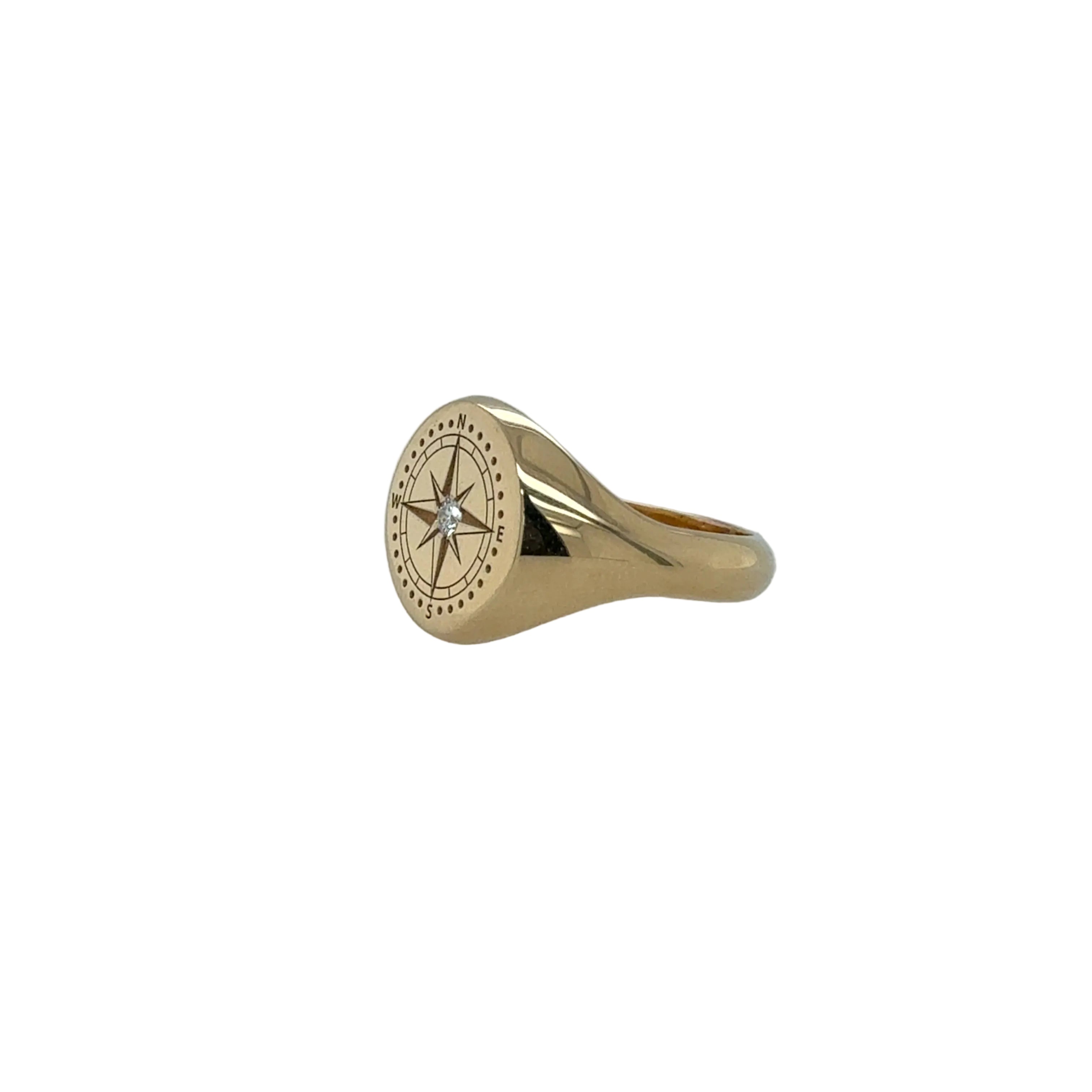 Zoë Chicco 14K Diamond Compass Signet Ring