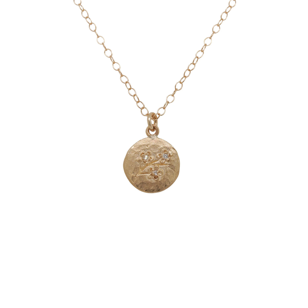 Victoria Cunningham 14KT Diamond Cherry Blossom Small Disc