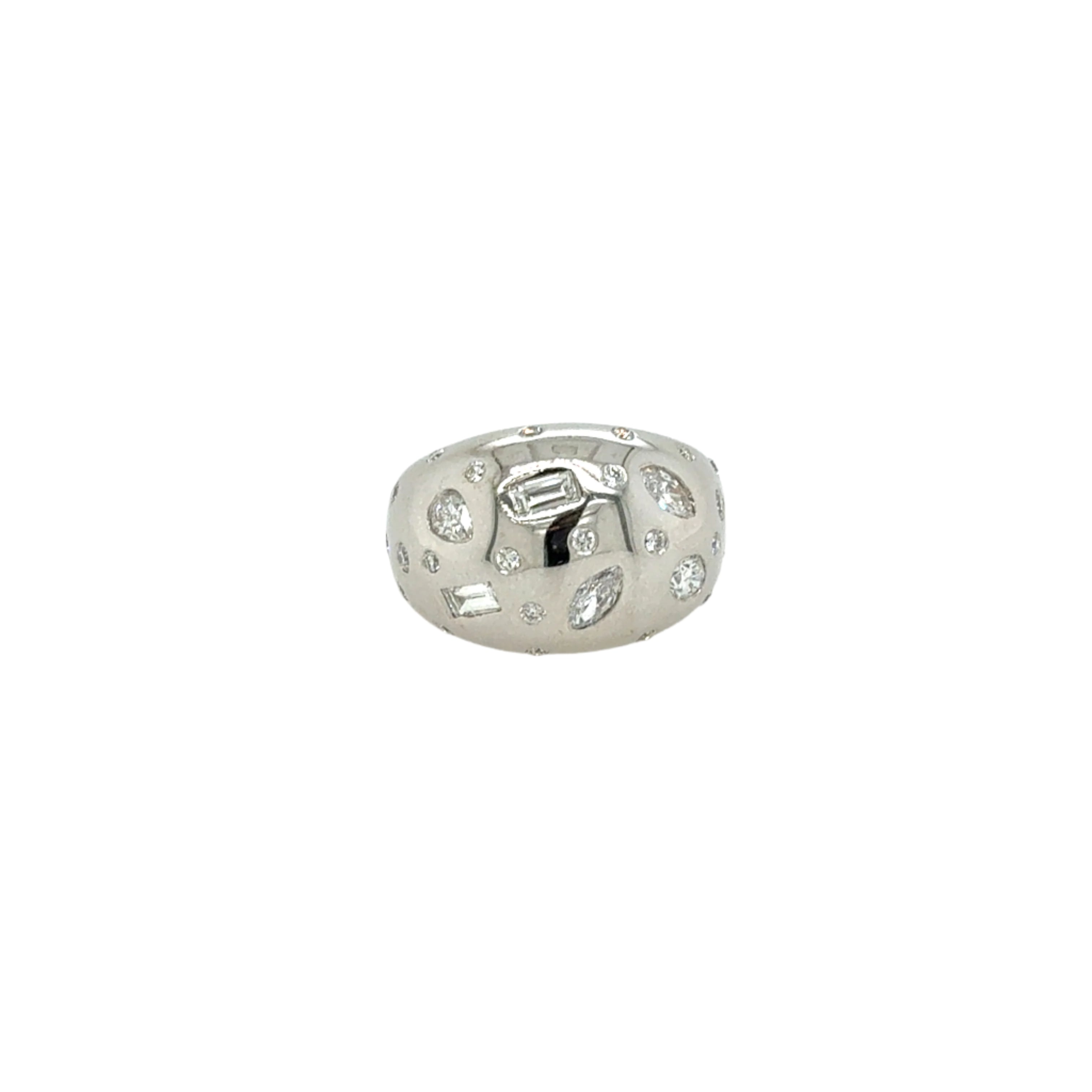 14KT Diamond Sprinkle Dome Ring