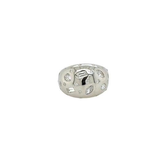 14KT Diamond Sprinkle Dome Ring