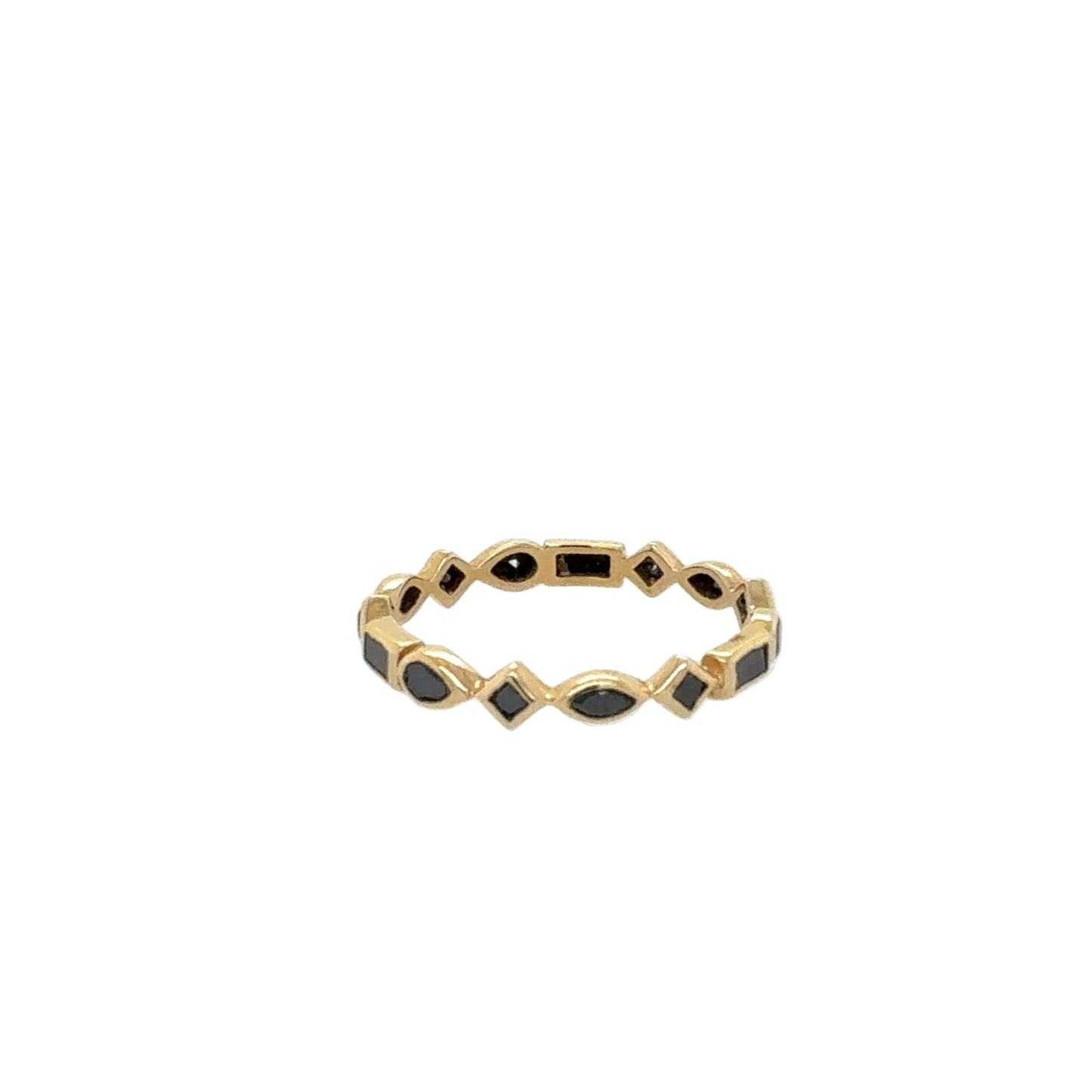 Metier 9KT Mixed-Cut Black Diamond Eternity Band