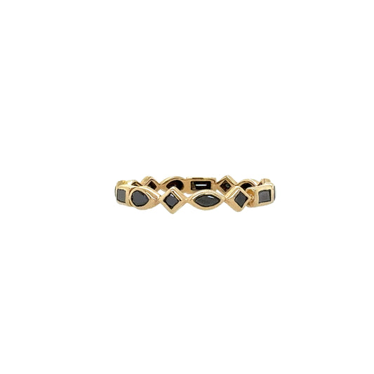 Metier 9KT Mixed-Cut Black Diamond Eternity Band