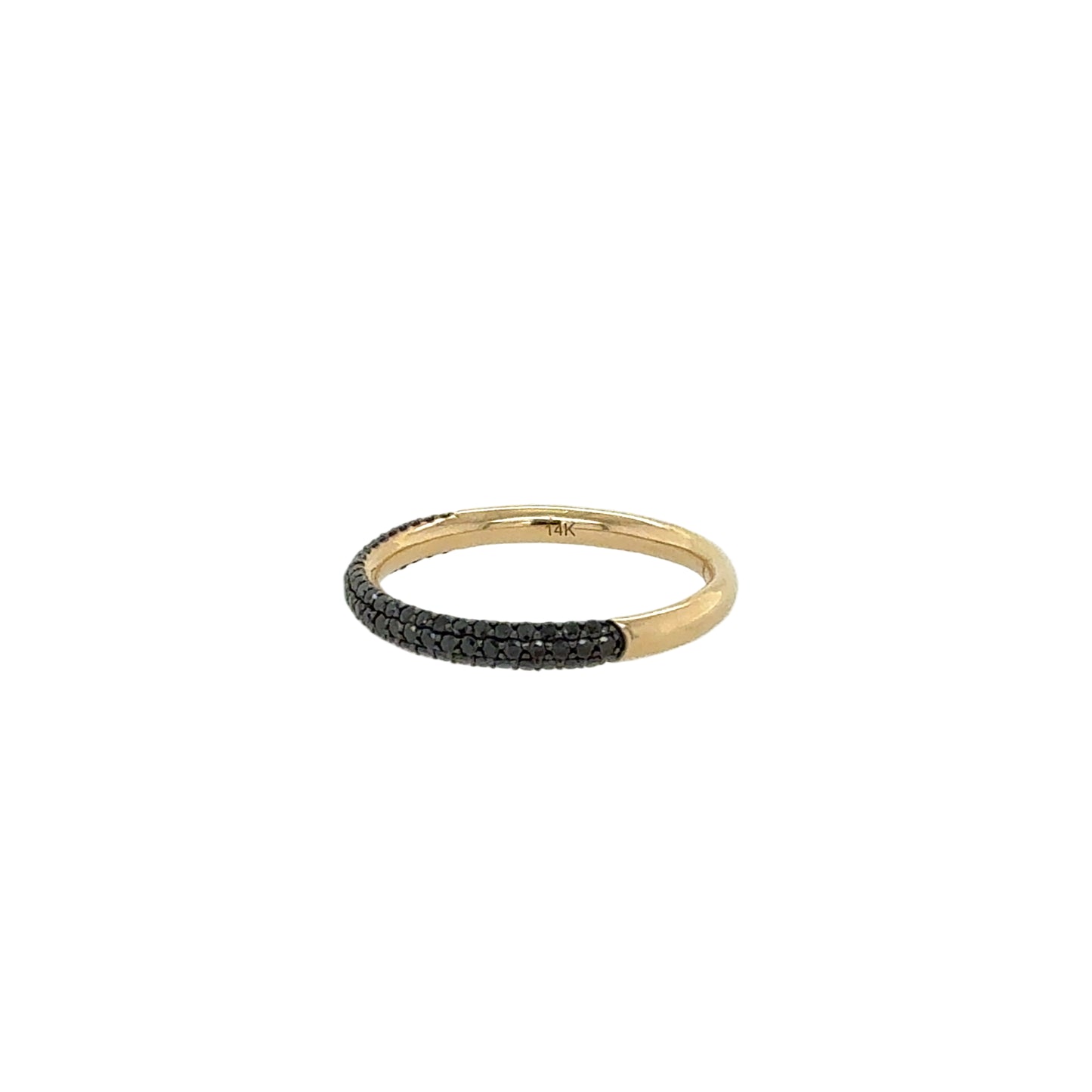 14KT Pave Black Diamond Half Band