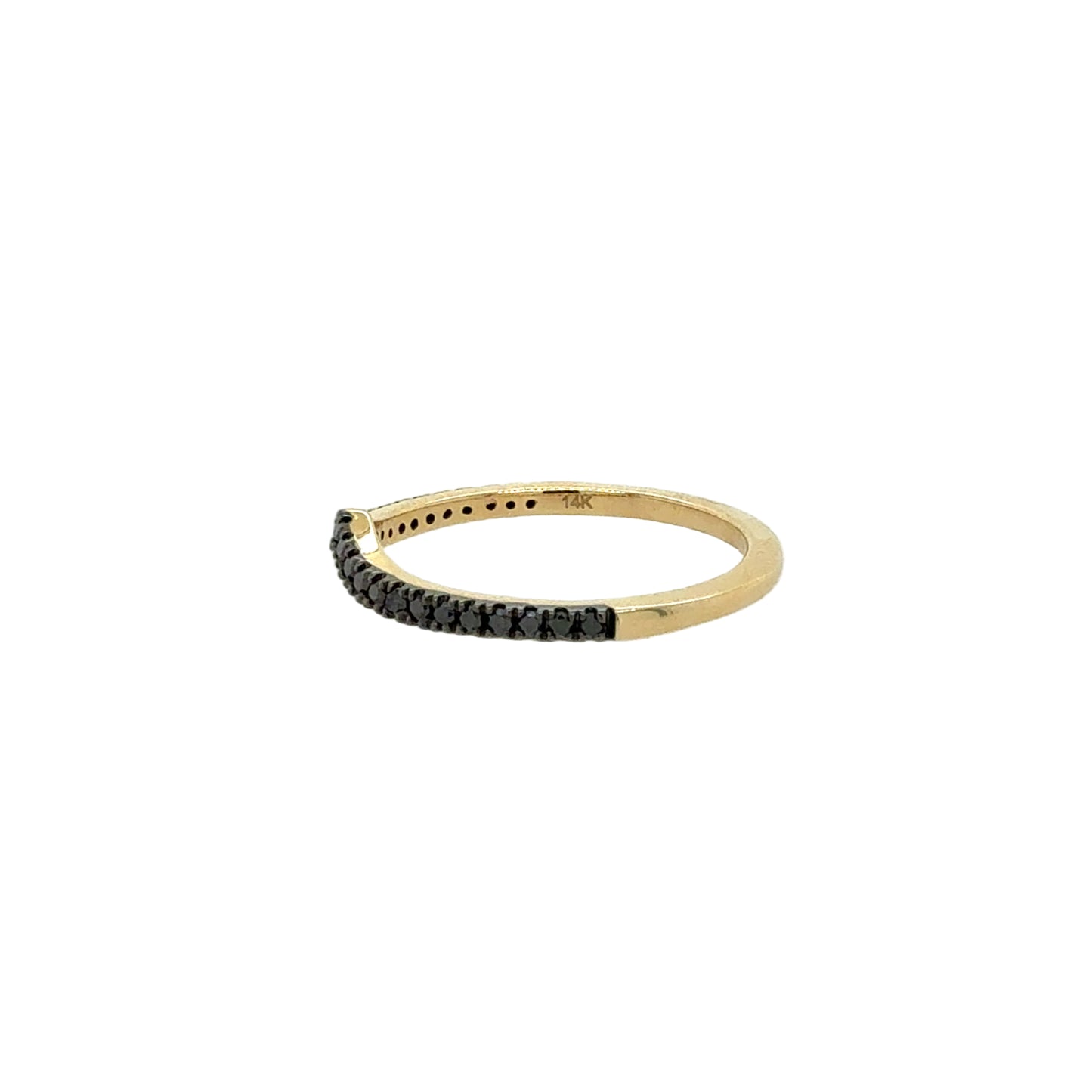 14KT Black Diamond Shadow Half Band