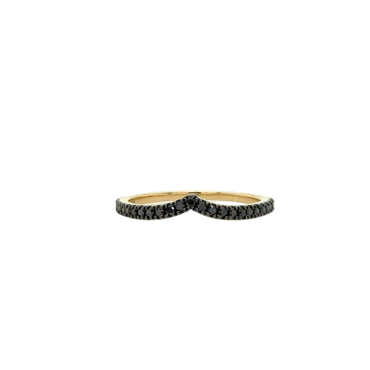 14KT Black Diamond Shadow Half Band
