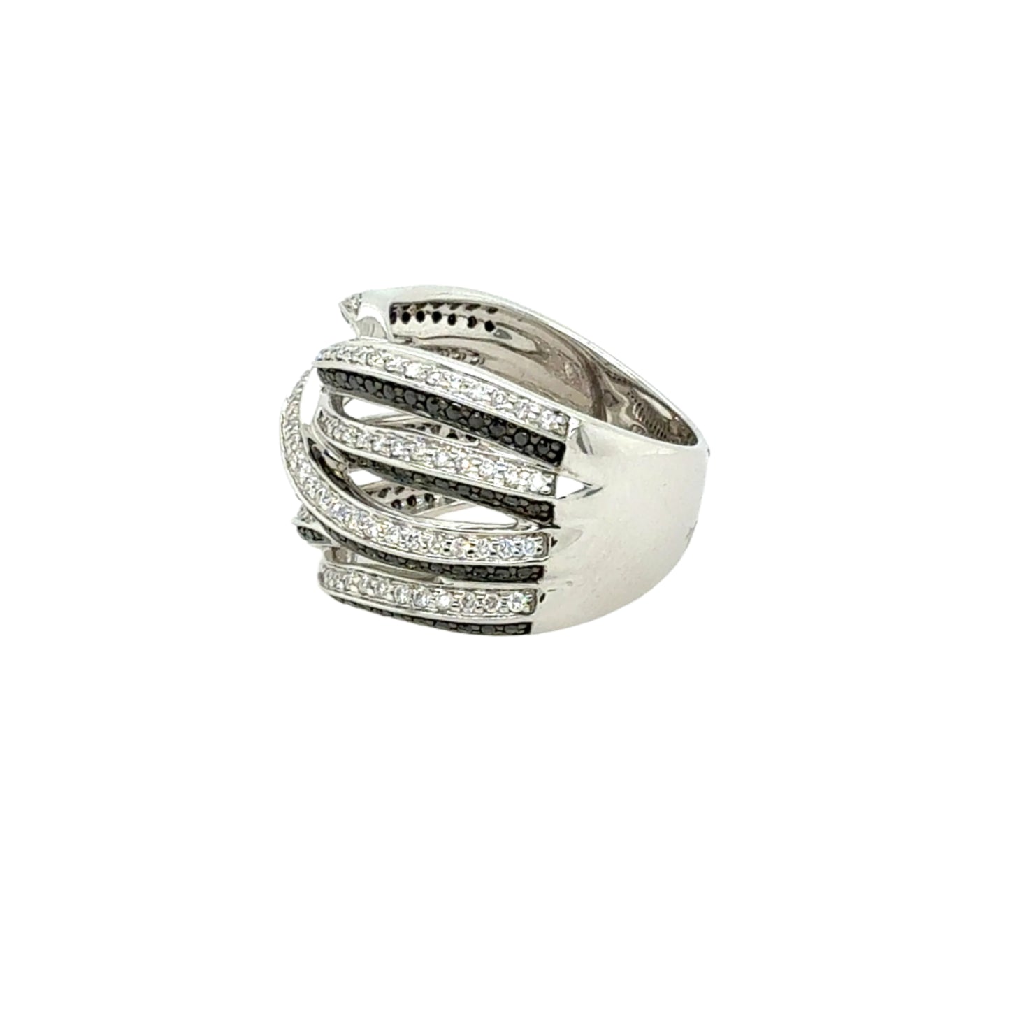 14KT Black and White Diamond Band