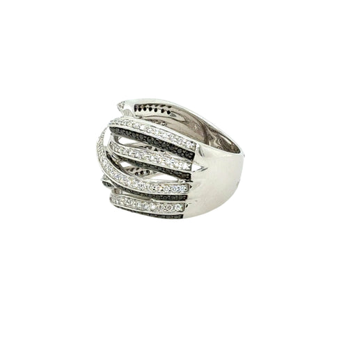 14KT Black and White Diamond Band