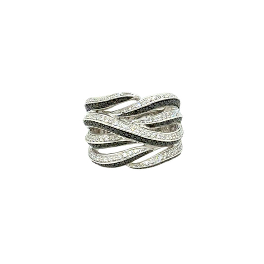 14KT Black and White Diamond Band