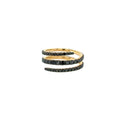 14KT Triple-Row Black Diamond Ring