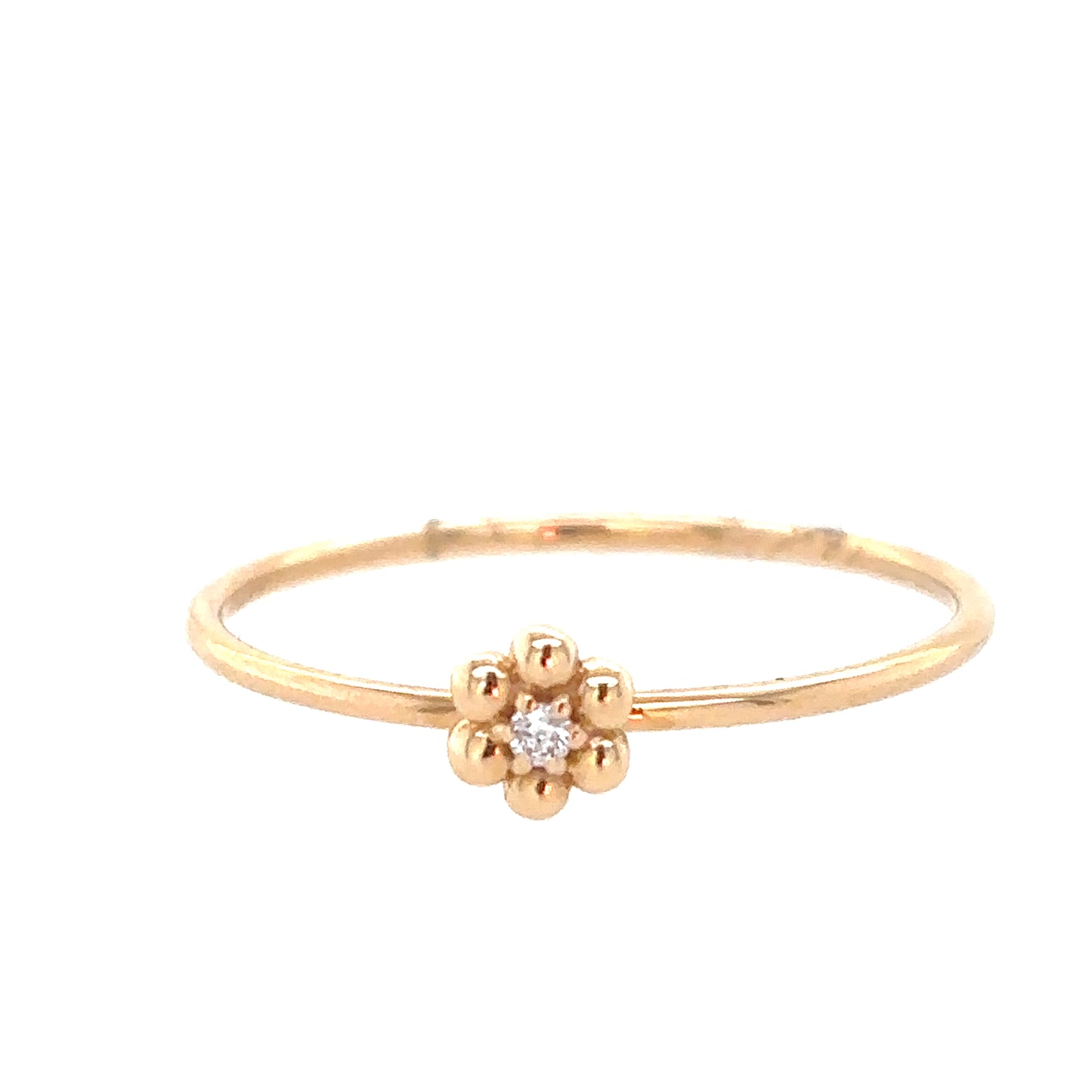 Zoë Chicco 14kt Gold Beaded Flower Diamond Ring