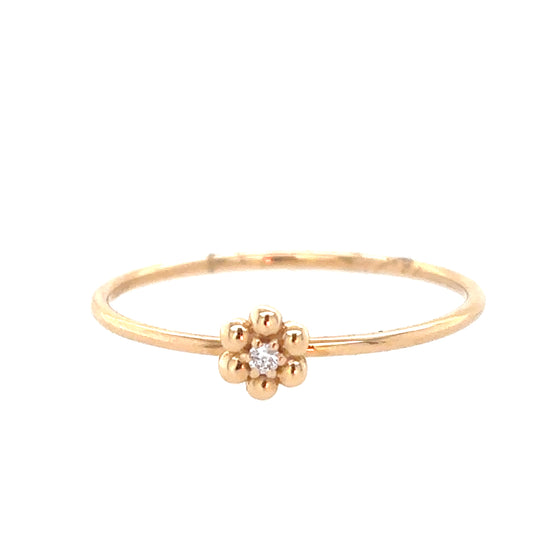 Zoë Chicco 14kt Gold Beaded Flower Diamond Ring