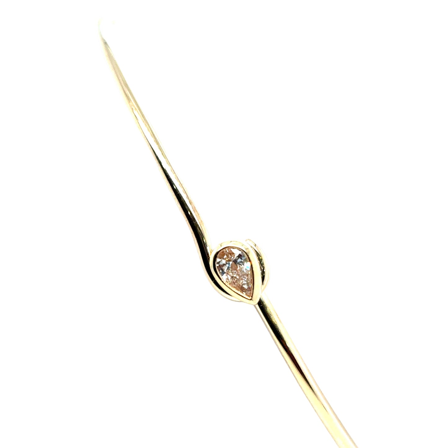 Zoë Chicco 14k Pear Diamond Bezel Wire Bangle Bracelet