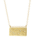 Victoria Cunningham 14KT Diamond Cherry Blossom Horizontal Dog Tag Necklace