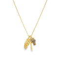 Perry De La Rosa 9kt Sword, Hamsa, Skull Necklace