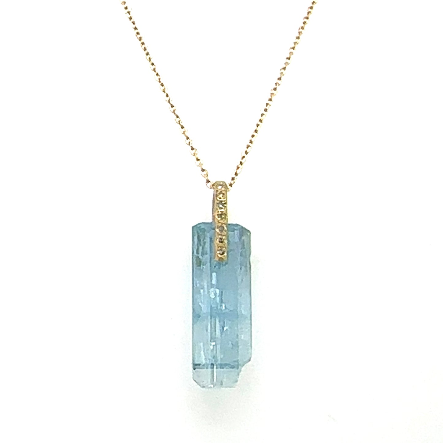 Monaka 18K Aquamarine and Diamond Charm