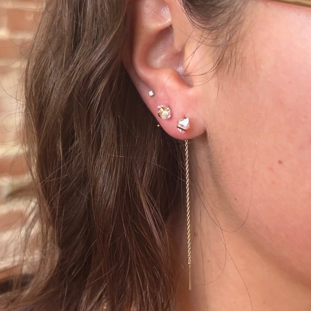 Melissa Joy Manning 14T Herkimer Threader Earrings