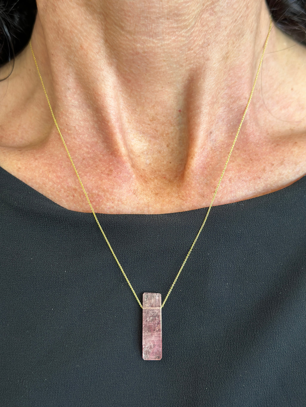 14k Pink Tourmaline Necklace