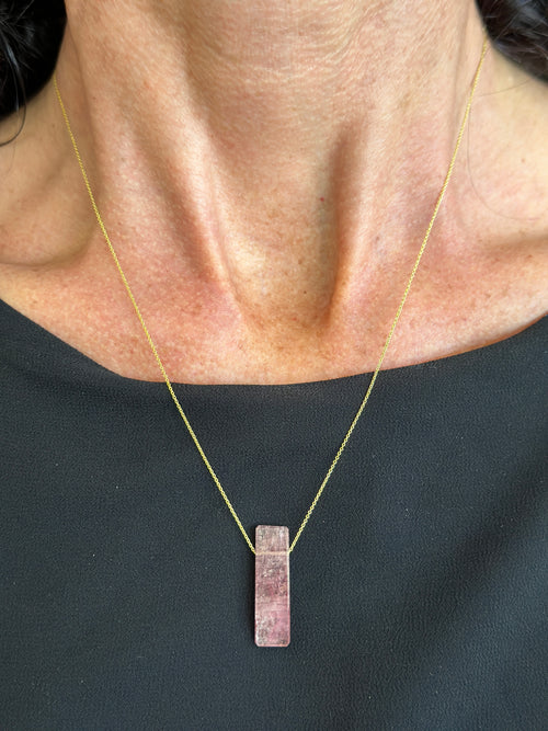 14k Pink Tourmaline Necklace