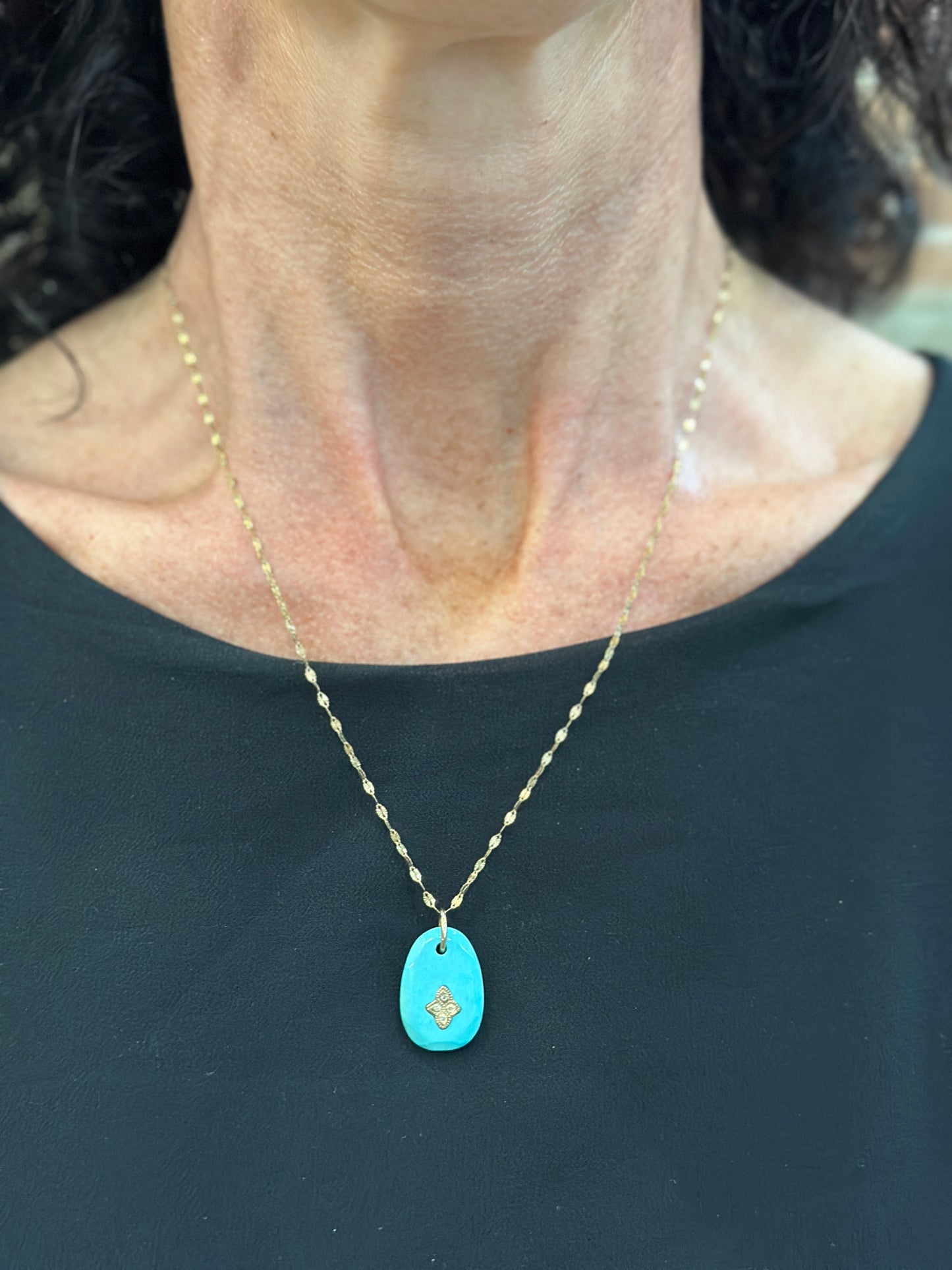 Pascale Monvoisin Turquoise and Diamond Giai N°1 Necklace