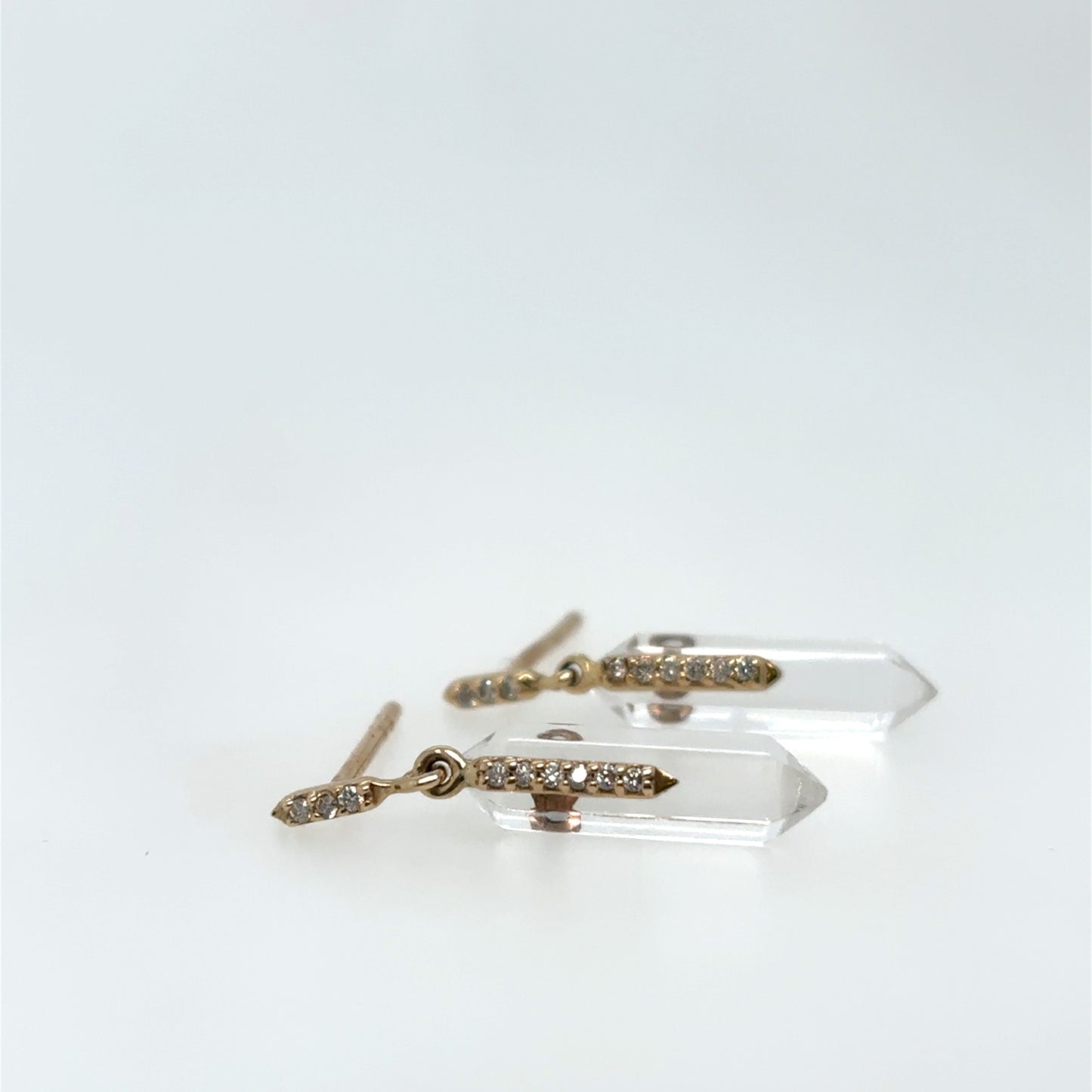 Pascale Monvoisin 9KT Moon N2 Quartz and Diamond Earrings
