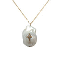 Pascale Monvoisin 9KT "Charlie" Baroque Pearl with Diamond Necklace