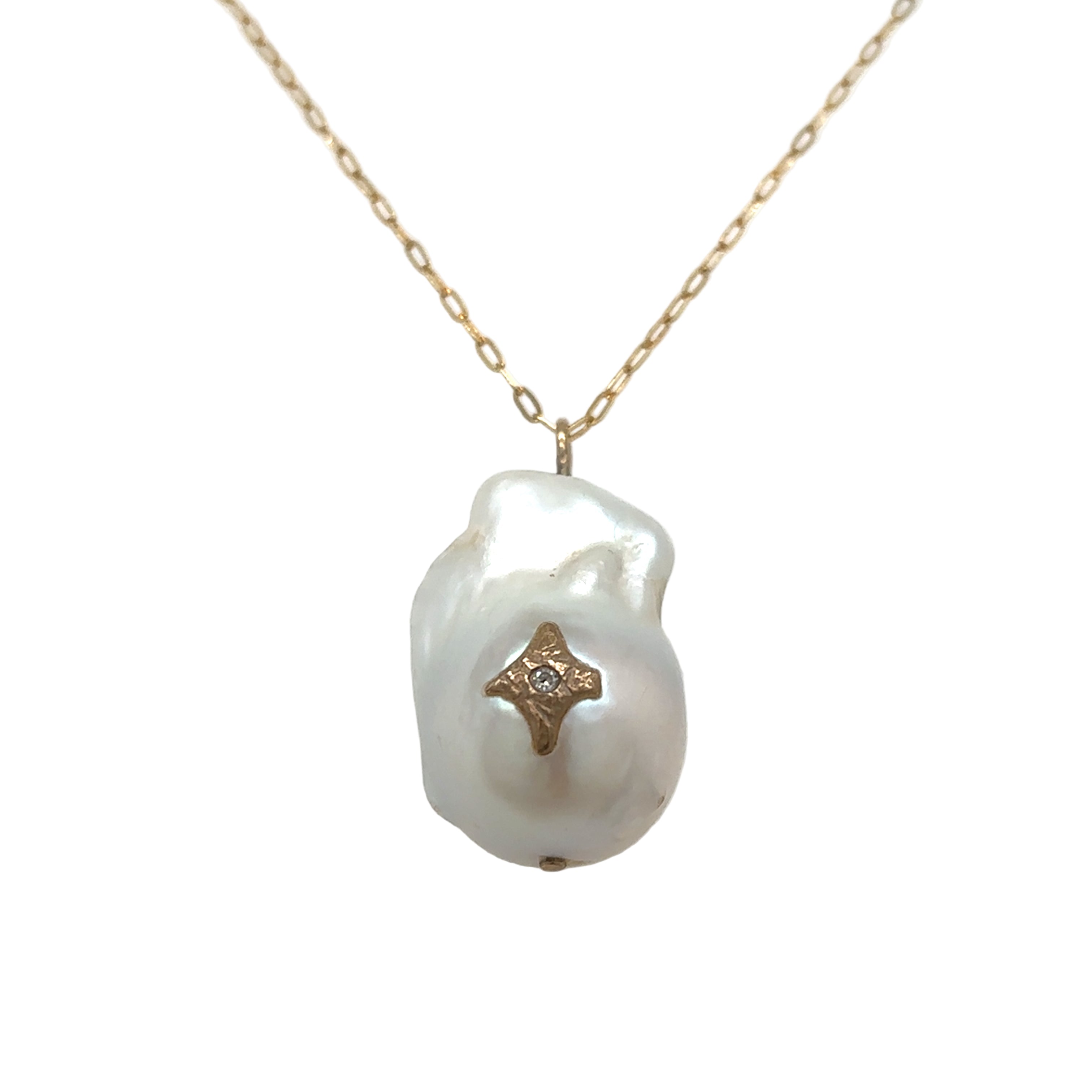 Pascale Monvoisin 9KT "Charlie" Baroque Pearl with Diamond Necklace