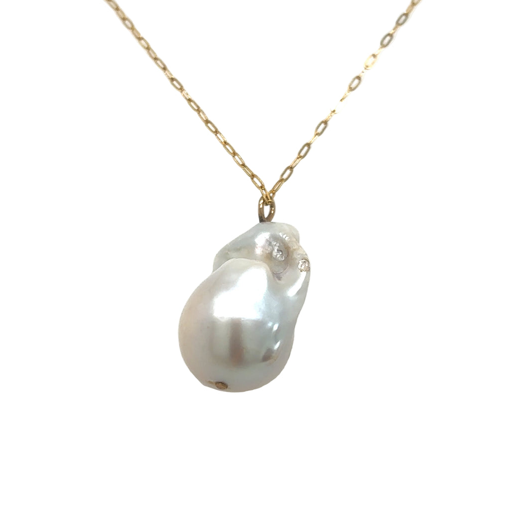 Pascale Monvoisin 9KT "Charlie" Baroque Pearl with Diamond Necklace