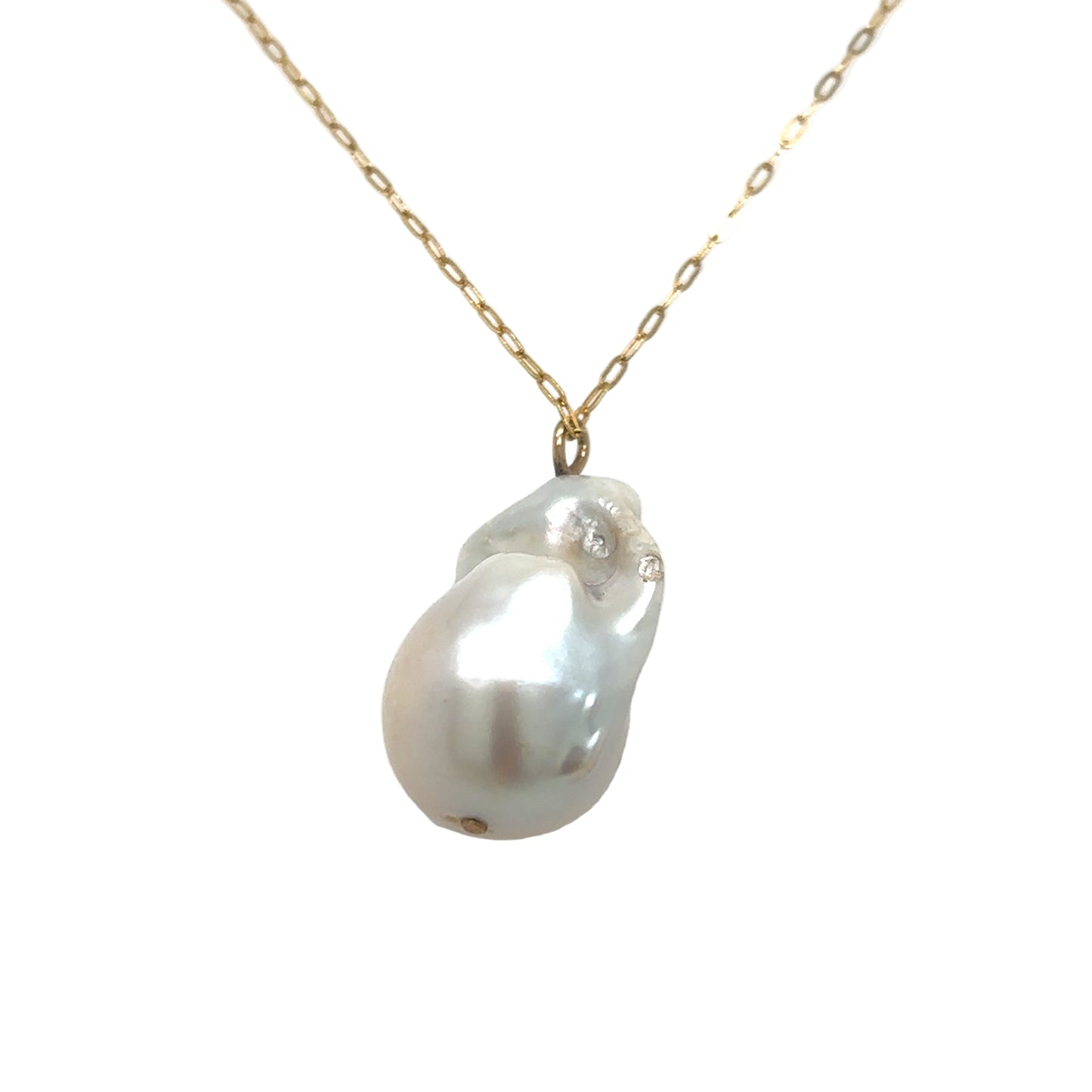 Pascale Monvoisin 9KT "Charlie" Baroque Pearl with Diamond Necklace