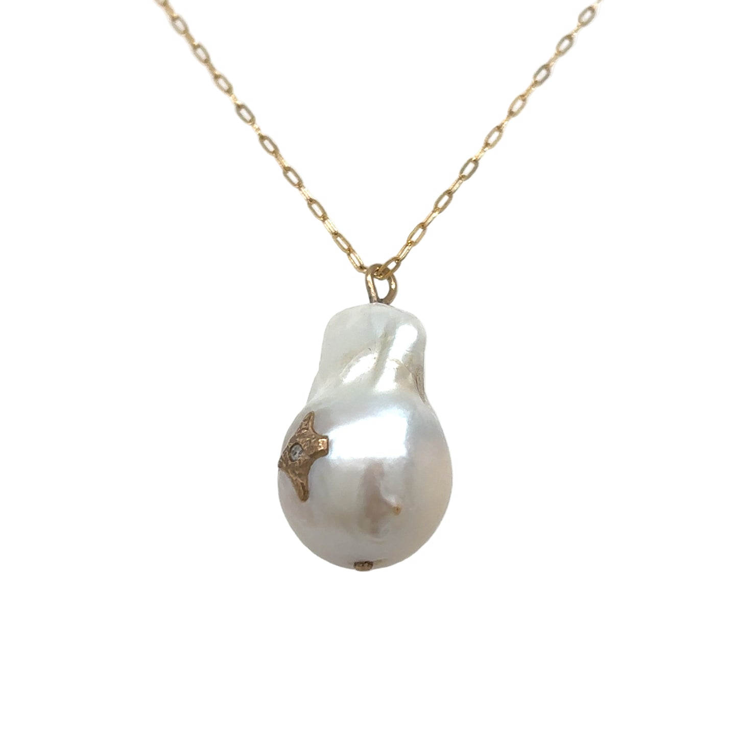 Pascale Monvoisin 9KT "Charlie" Baroque Pearl with Diamond Necklace