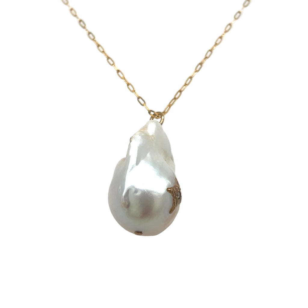 Pascale Monvoisin 9KT "Charlie" Baroque Pearl with Diamond Necklace