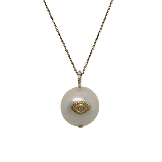 Pascale Monvoisin 9KT CHARLIE Pearl and Diamond Pendant