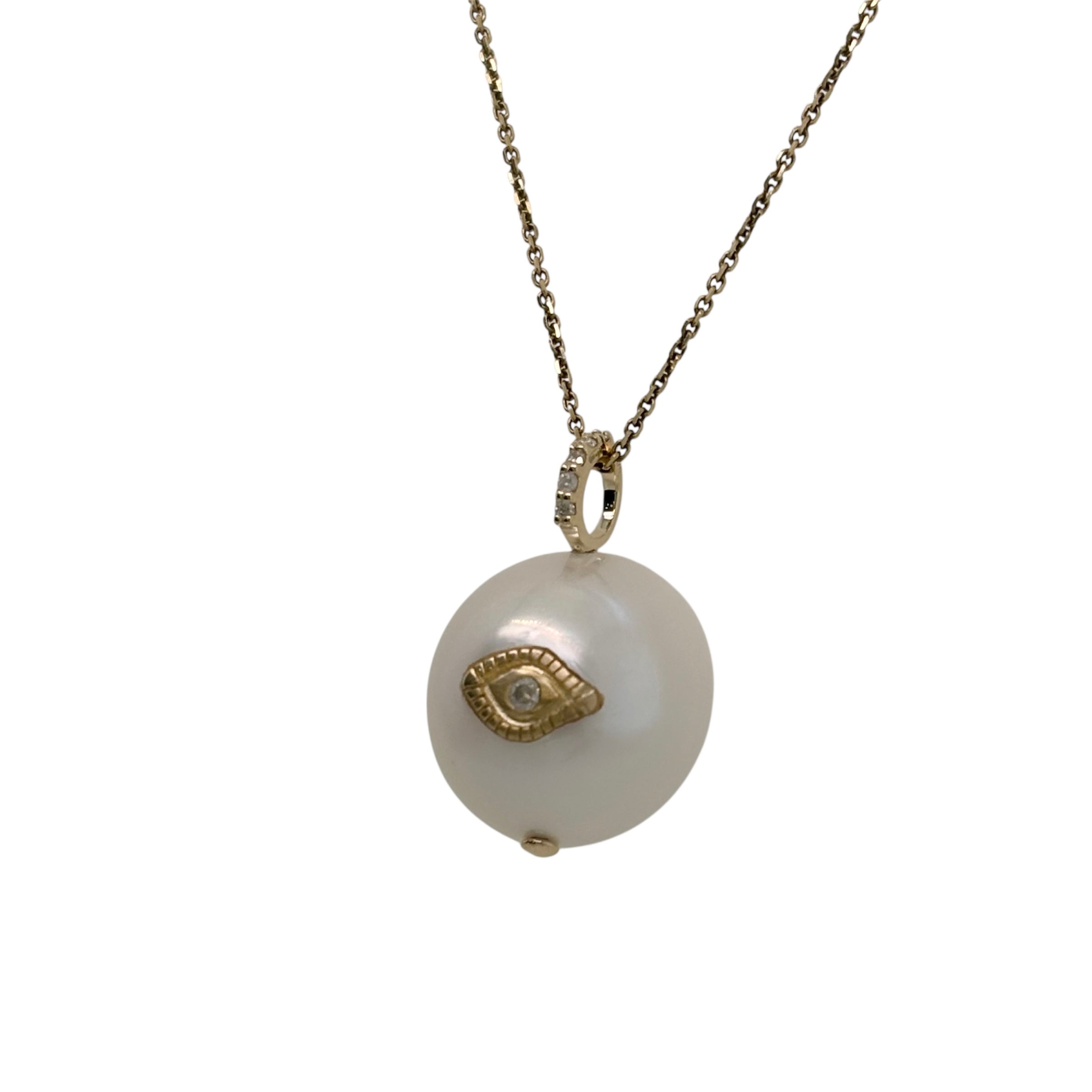 Pascale Monvoisin 9KT CHARLIE Pearl and Diamond Pendant
