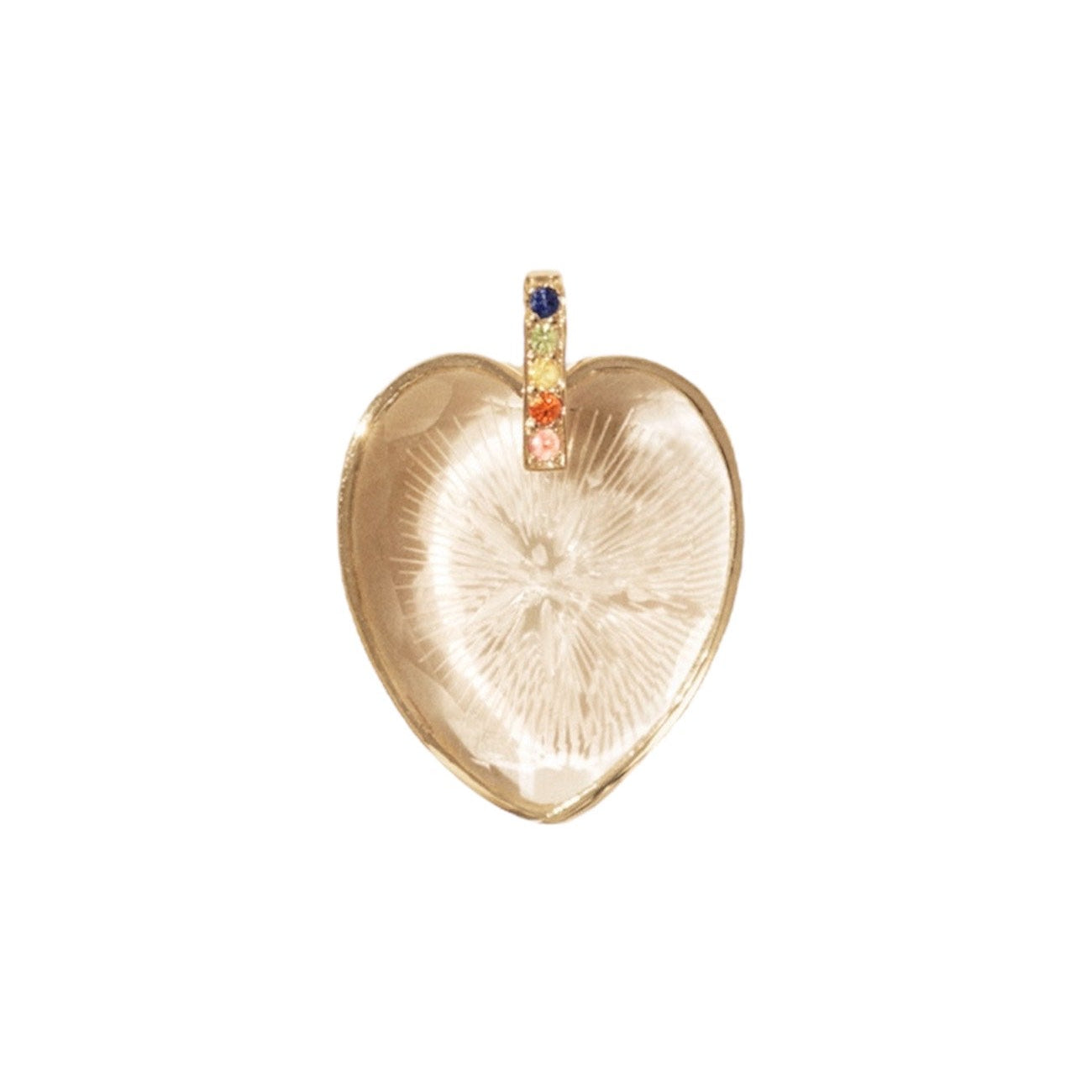 Pascale Monvoisin 9K Rainbow Sapphire and Carved Crystal GABIN Pendant