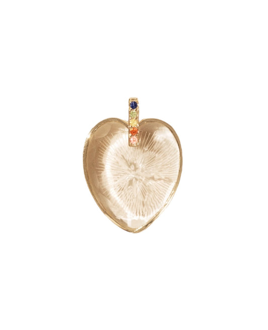 Pascale Monvoisin 9K Rainbow Sapphire and Carved Crystal GABIN Pendant