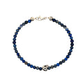 Maura Green Sterling Silver Lapis Bead Skull Bracelet
