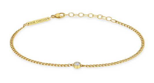 Zoë Chicco 14k Diamond Bezel XS Curb Chain Bracelet