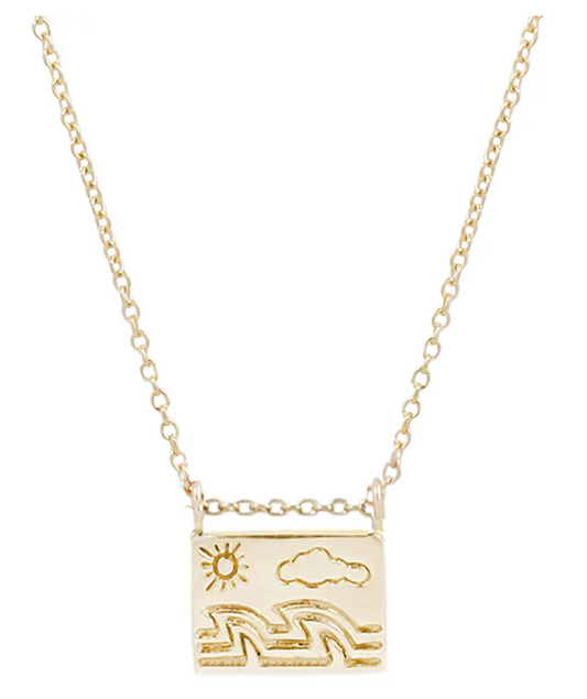 Aili 14K Ocean Postcard Necklace