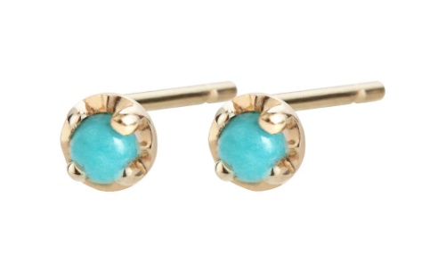 Aili 14KT Tiny Turquoise Studs