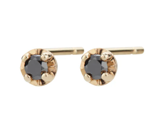 Aili XXS Black Diamond Prong Studs