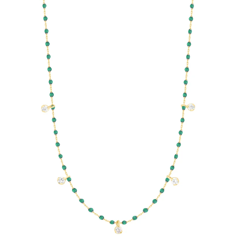 Gigi Clozeau 18kt Mini 5 Diamond Resin Necklace