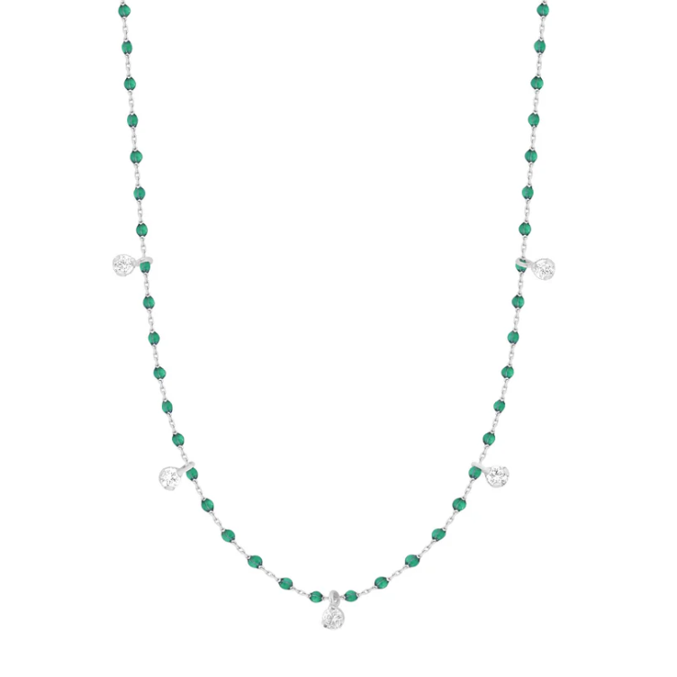 Gigi Clozeau 18kt Mini 5 Diamond Resin Necklace