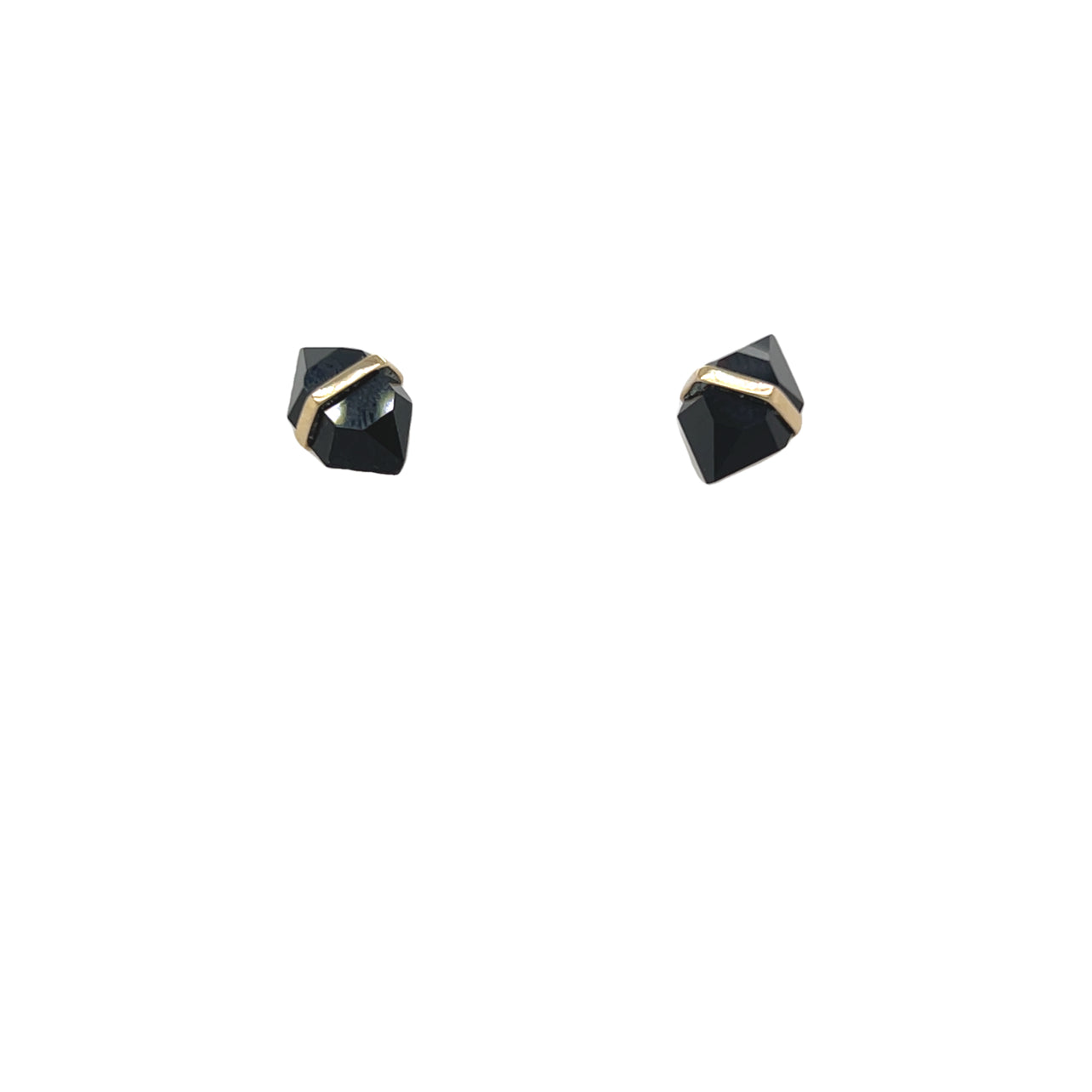 Melissa Joy Manning Herkimer Cut Onyx Stud Earrings