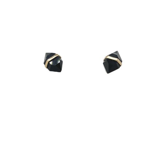 Melissa Joy Manning Herkimer Cut Onyx Stud Earrings