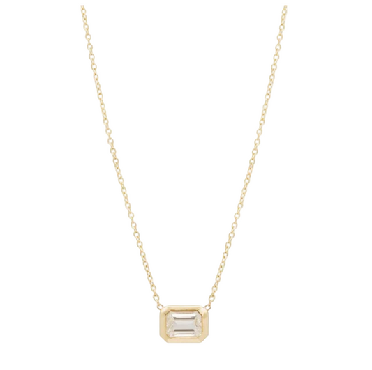 Zoë Chicco 14k Large Emerald Cut Diamond Necklace