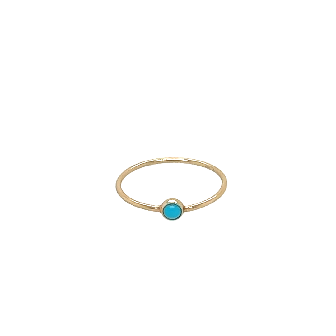 Zoë Chicco 14kt Gold Ring with 3mm Turquoise