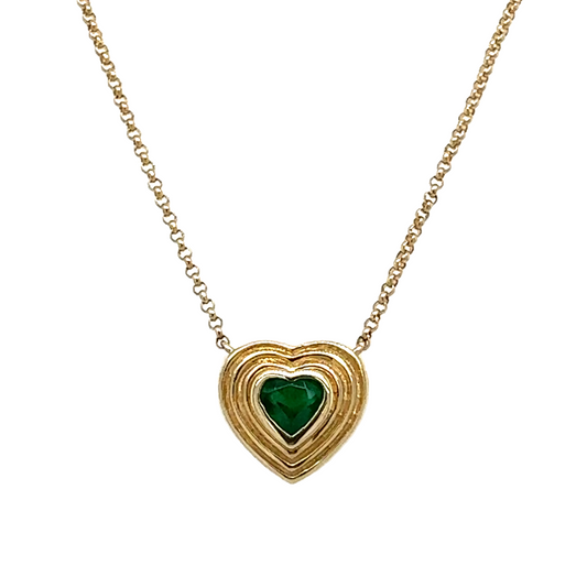 14kt Emerald Heart Necklace