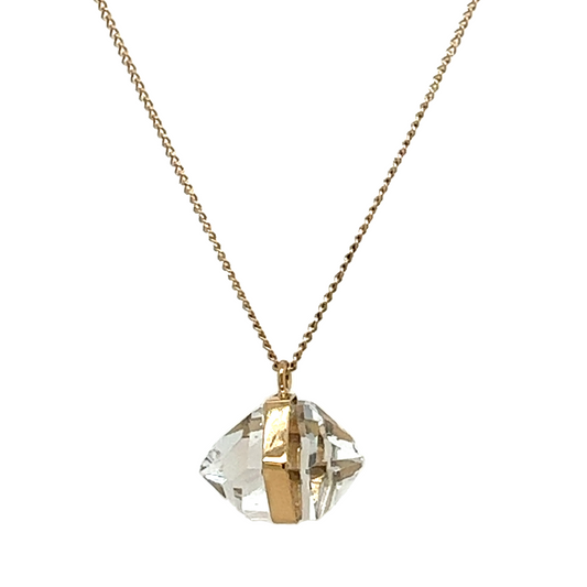 Melissa Joy Manning 14kt Large Herkimer Diamond Necklace