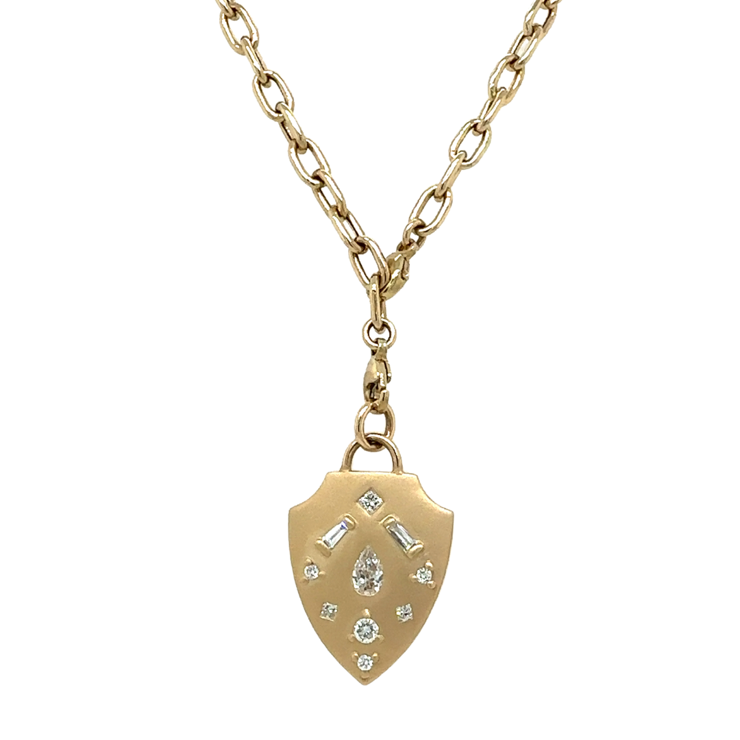 Zoë Chicco 14k Diamond Shield Necklace