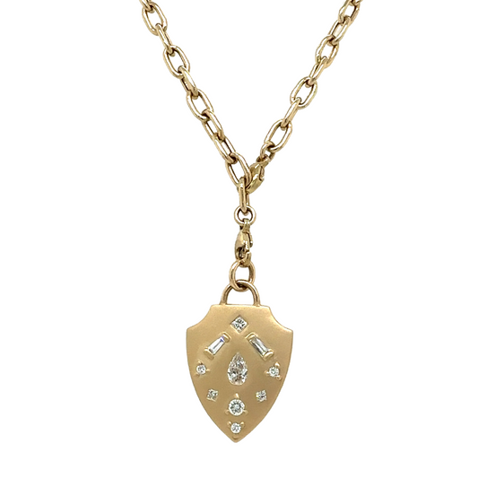 Zoë Chicco 14k Diamond Shield Necklace